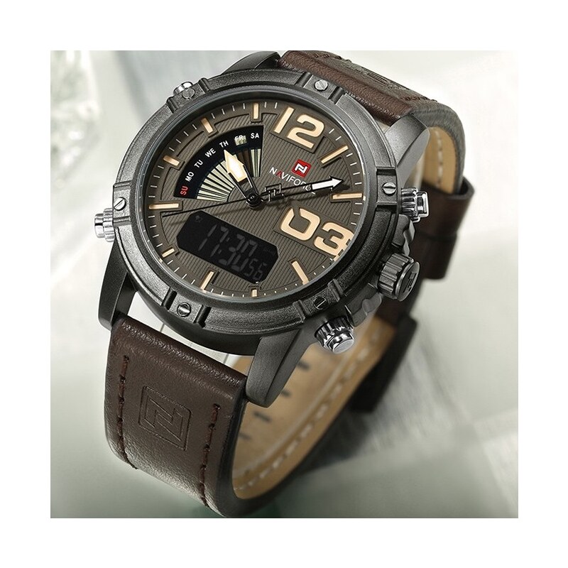 NAVIFORCE Hodinky NAVIFORCE Warrior KP2847 hnědá GLAMI cz