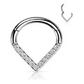Piercing se zirkony - septum / helix / cartilage TITAN, 1,2 x 8 mm