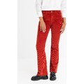 bonprix Manšestrové kalhoty s rozšiřujícím se střihem Červená