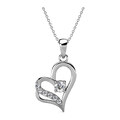 Elenys pozlacený náhrdelník Swarovski Srdce 18K bílé zlato