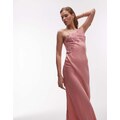 Topshop one shoulder cutwork lace detail maxi dress in pink