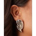 ASOS DESIGN stud earring with sculptural design in silver
