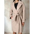 Sinsay - Kabát s páskem k uvázání - béžová