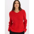 bonprix Oversize svetr z vlněné smesi Červená