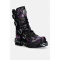 Kožené kotníkové boty New Rock ITALI NEGRO, PULIK FUEGO LILA, REACTOR NEGRO
