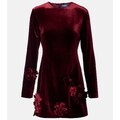Leo Lin Aliza floral-appliquÃ velvet minidress