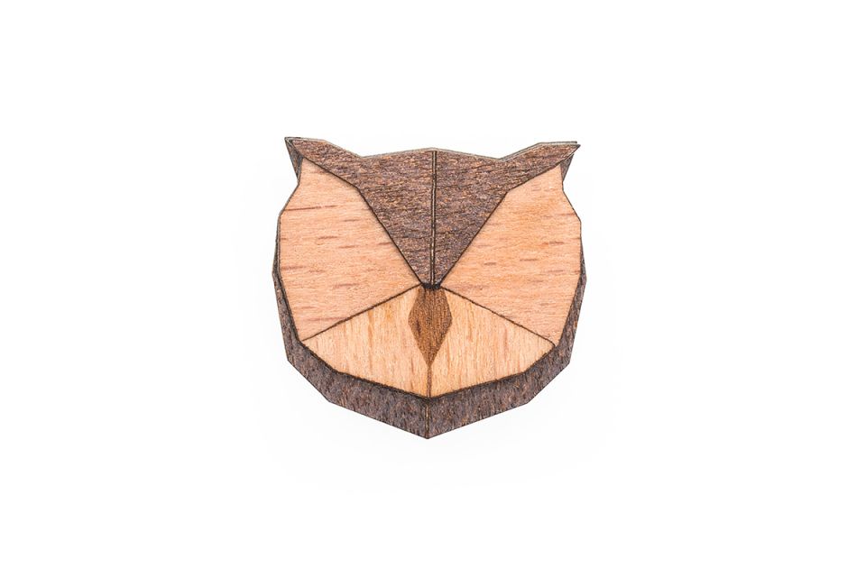 BeWooden Dřevěná brož Owl Brooch - GLAMI.cz