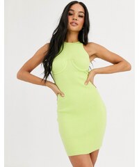 mustard cape detail bodycon dress