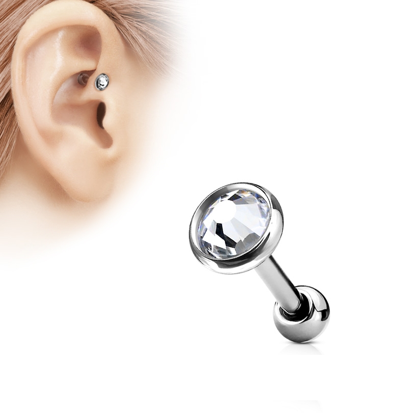 Cartilage piercing do ucha, čirý kámen 4 mm - GLAMI.cz