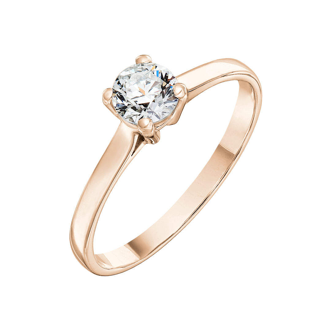 Tiami Prsten z růžového zlata s diamantem Grace (0,23 ct)