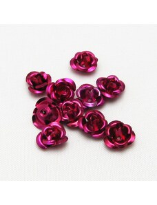 Hliníková růžička 10mm, růžová (10ks/bal)