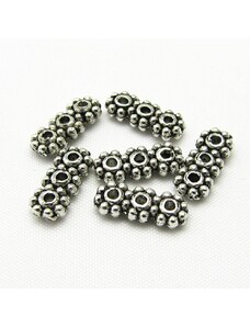 Ozdobný mezičlánek, 3průvleky, 4x10mm (6ks/bal)