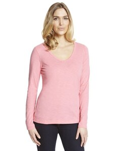 Růžové bavlněné tričko dlouhý rukáv A1837
