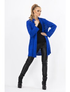 Pletený dámský kabátek Makadamia MS17 modrý