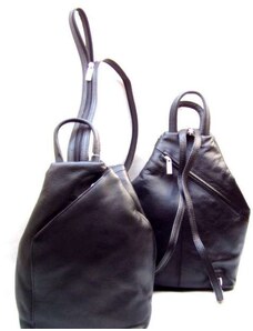 Měkký kožený batůžek Arwel - černý