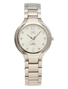 JVD Šperkové perleťové nerezové dámské hodinky JVD JC068.1 - 5ATM s krystalky