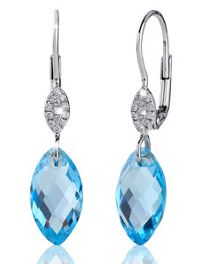 GEMS DIAMONDS Náušnice s diamanty blue topaz Briline 388-0366