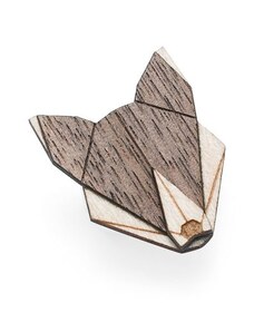 BeWooden Wolf Brooch