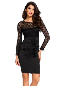 Midi černé krajkové šaty Elegant