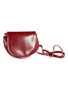 NovaKabelka.cz Kožená kabelka crossbody Kožená kabelka z Itálie Mina Rossa Scuro červená