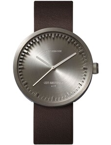 LEFF TUBE WATCH D38 / STEEL WITH BROWN LEATHER STRAP