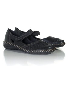 Dámské sandále z hladké usně s vyměkčenou stélkou Rieker 49860-00 černá
