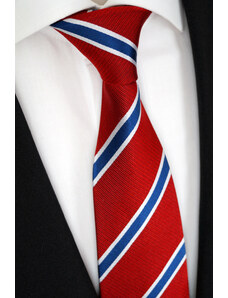Manažerská kravata Beytnur 120-3 červená s pruhem