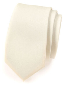 Úzká kravata Avantgard - smetanová matná