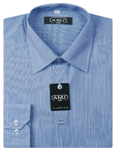 Pánská košile AMJ Comfort fit - modrá fil-á-fil VD22