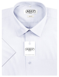 Pánská košile AMJ Slim fit s krátkým rukávem - bílá JKS18