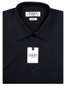 Pánská košile AMJ Slim fit s krátkým rukávem - černá JKS17