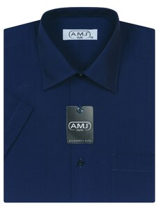 Pánská košile AMJ Comfort fit s krátkým rukávem - tmavě modrá JK87