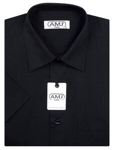 Pánská košile AMJ Comfort fit s krátkým rukávem - černá JK17