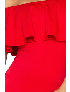 numoco Červené šaty s volánkem model 4977157