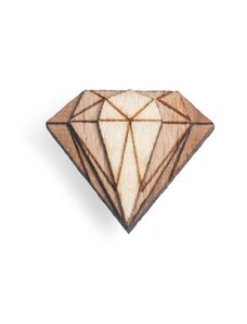 BeWooden Dřevěná ozdoba do klopy Diamond Lapel