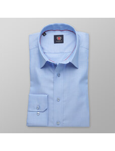 Willsoor Pánská slim fit košile London (všechny výšky) 8256 v modré barvě s úpravou two-ply