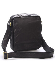 SendiDesign Luxusní velká kožená crossbody taška černá - Sendi Design Diverze černá