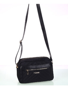 Dámská kabelka přes rameno z nylonu Kbas s předním zipem černá