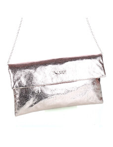 Dámská kabelka s řetízkem přes rameno a metalickým odleskem Kbas stříbrná
