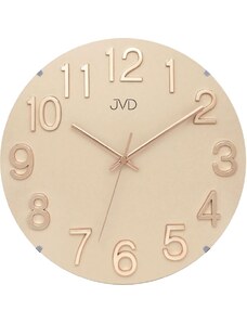 Skleněné kulaté čitelné nástěnné hodiny JVD HT98.3