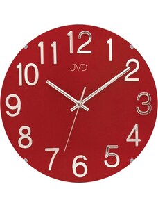 Skleněné kulaté čitelné nástěnné hodiny JVD HT98.4