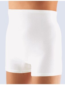 GINA dámské boxerky vyšší, kratší nohavička, šité, klasické, jednobarevné 13002P - bílá