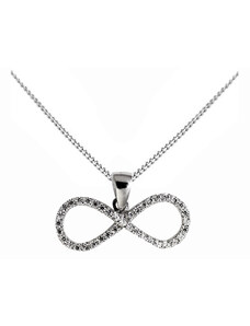 CR Stříbrný náhrdelník přívěškem ve tvaru nekonečna