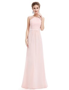 Ever-Pretty Růžové dlouhé šifonové šaty bez rukávů