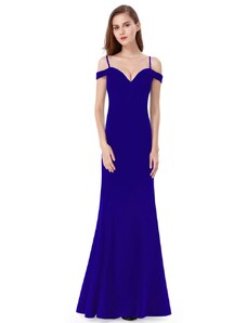 Ever-Pretty Modré dlouhé elegantní dámské šaty s odhalenými rameny