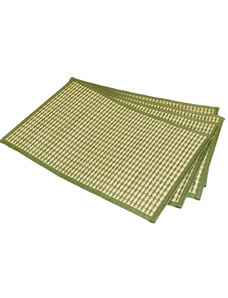 Zelenobílé prostírání z bambusu, 30 x 45 cm