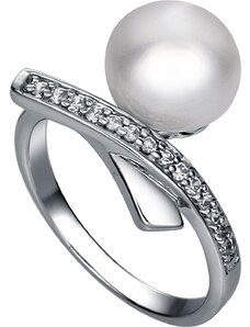 Moonpearls MOON Swain - prsten s pravou říční bílou perlou RP000086 Velikost 52 mm