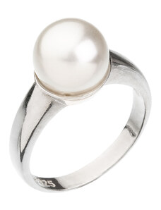 EVOLUTION GROUP Stříbrný prsten se Swarovski perlou bílý 35022.1