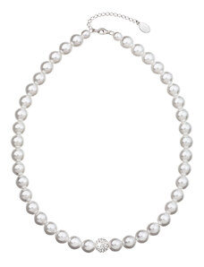 EVOLUTION GROUP Perlový náhrdelník bílý s krystaly Swarovski 32011.1