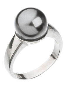 Evolution Group s.r.o. Stříbrný prsten se Swarovski perlou šedý 35022.3
